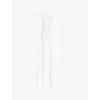 ALLSAINTS ALLSAINTS WOMEN'S CHALK WHITE ELIZA GATHERED WOVEN MIDI DRESS