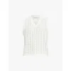 Allsaints Vivian Openwork Sweater Vest In Chalk White