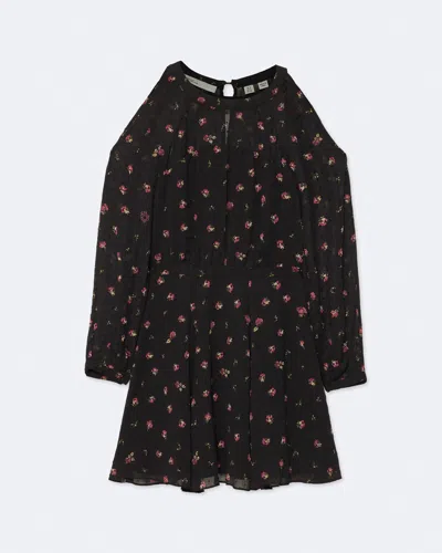Allsaints Chrissy Clip Jacquard Mini Dress In Black