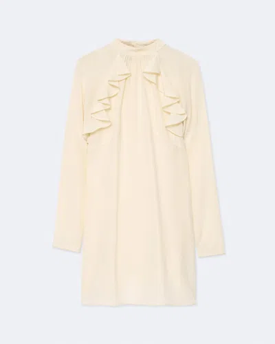 Allsaints Womens Clarisse Polka-dot Woven Mini Dress Ecru White In Neutral