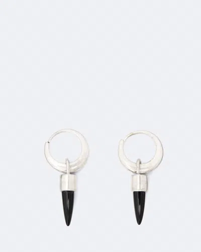 Allsaints Women's Cone Pendant Huggie Earrings In Warm Silver