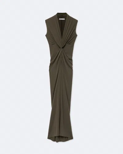 Allsaints Dariya Draped Neck Maxi Dress In Transparent