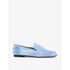 Allsaints Sapphire Suede Loafer Shoes In Denim Blue
