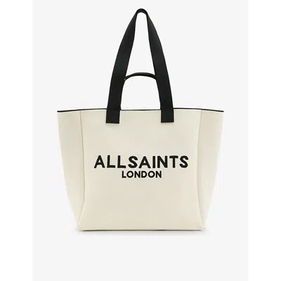 Allsaints Izzy Recycled Polyester Tote In Desert White