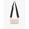 Allsaints Womens Desert White Zoe Logo-debossed Leather Cross-body Bag In Desert White