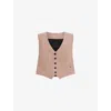 ALLSAINTS ALLSAINTS WOMENS DOE BROWN DERI LYN RECYCLED POLYESTER-LINED WOVEN WAISTCOAT