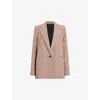 Allsaints Womens Doe Brown Deri Lyn Single-breasted Relaxed-fit Woven Blazer In Doe Brown