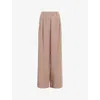 ALLSAINTS ALLSAINTS WOMENS DOE BROWN DERI LYN WIDE-LEG MID-RISE WOVEN TROUSERS