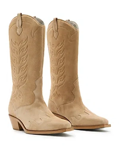 Allsaints Women's Dolly Pull On Western Boots In Oak Beige