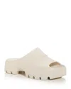 Allsaints Womens Chalk White Eclipse Embossed-branding Chunky Sliders In Chalk White