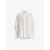 ALLSAINTS JADE EMBROIDERED-STRIPE RELAXED-FIT LINEN SHIRT