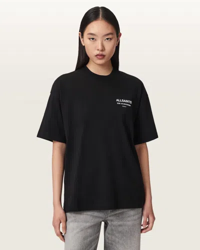 Allsaints Eliana Etta Oversized Graphic T-shirt In Black