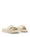 Allsaints Womens Parchment Whit Ellie Buckle-embellished Leather Sandals In Parchment White