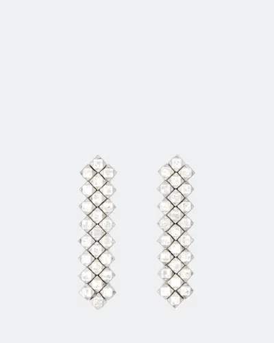 Allsaints Women's Faceted Metal Bead Drop Earrings In Warm Silver