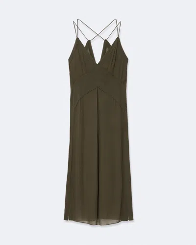 Allsaints Fawn Pleated Midi Dress In Green