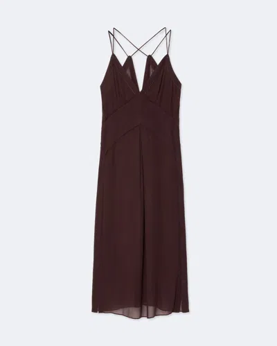 Allsaints Fawn Pleated Midi Dress In Yellow