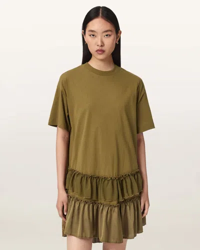 Allsaints Women's Feyre Relaxed Fit Mini Dress In Green