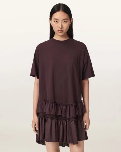 Allsaints Women's Feyre Relaxed Fit Mini Dress In Brown