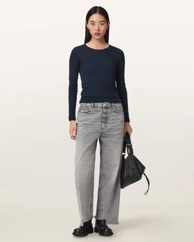 Allsaints Women's Fox Loose Fit Denim Jeans In Gray