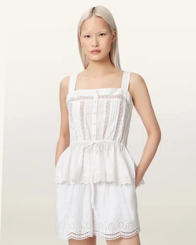 Allsaints Women's Gwen Boxy Lace Top In White