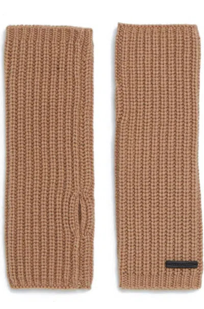 Allsaints Women's Half-cardigan Stitch Arm Warmers In Camel In Brown