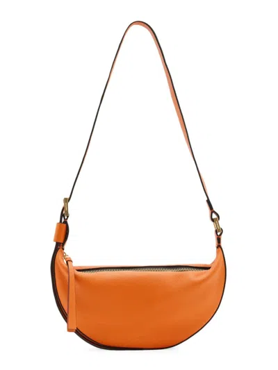 Allsaints Women's Halfmoon Leather Crossbody Bag In Pyrole Orange