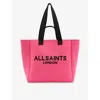 ALLSAINTS ALLSAINTS WOMEN'S HOT PINK IZZY LOGO-PRINT RECYCLED-POLYESTER TOTE BAG