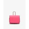 Allsaints Womens Hot Pink Logo-debossed Leather Airpod Case