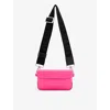 Allsaints Womens Hot Pink Zoe Stud-textured Leather Crossbody Bag