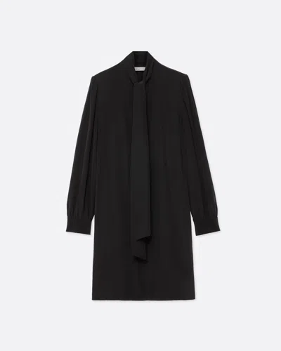 Allsaints Women's Jamie Long-sleeve Silk Midi Dress In Black