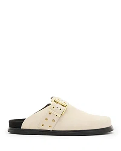 Allsaints Juno Leather Eyelet Mule Shoe In Parchment White