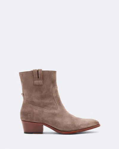 Allsaints Women's Jura Suede Zip-up Dress Boots In Brown
