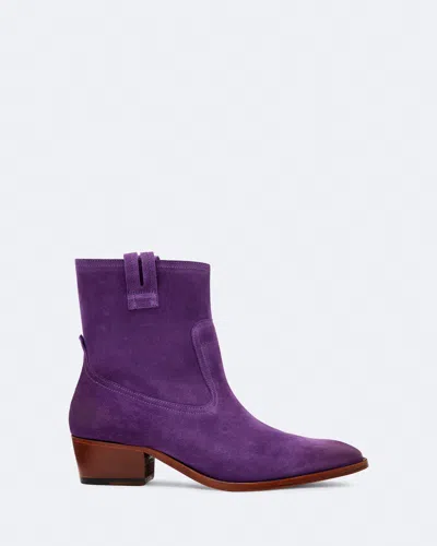 Allsaints Women's Jura Suede Zip-up Dress Boots In Purple