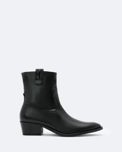 Allsaints Women's Jura Zip-up Leather Boots In Black