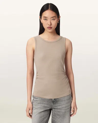 Allsaints Katarina Boat Neck Slim Fit Tank Top In Gray
