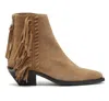 Allsaints Women's Layla Suede Leather Fringe Boots In Cognac In Brown