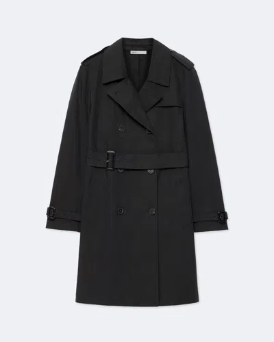 Allsaints Women's Leonard Double-breasted Cotton Trench Coat In Black