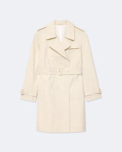 Allsaints Women's Leonard Double-breasted Cotton Trench Coat In White