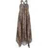 Allsaints Womens Leopard Brown Lil Leopard-print Sleeveless Cotton Maxi Dress In Leopard Brown