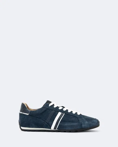 Allsaints Women's Liam Leather And Suede Low-top Trainers In Blue