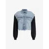 Allsaints Chlo 2-in-1 Oversized Denim Jacket In Light Indigo/n