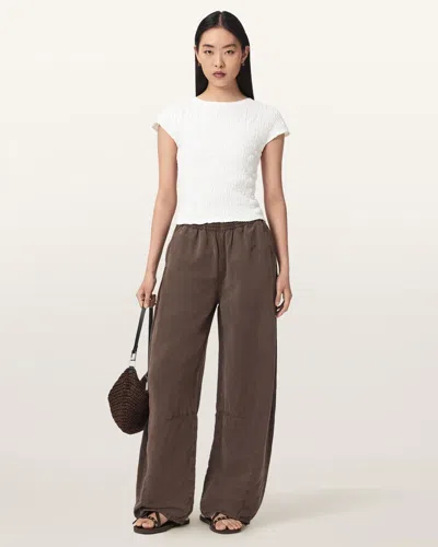 Allsaints Women's Luna Crinkle Cotton Slim Fit T-shirt In White