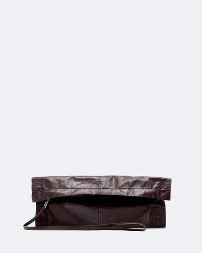 Allsaints Women's Lutece Fold Leather Clutch In Brown
