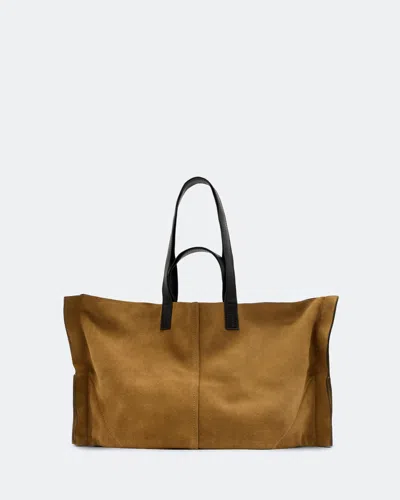 Allsaints Women's Lutece Reversible Suede Tote Bag In Brown