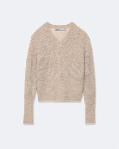 Allsaints Womens Mabel V-neck Knitted Jumper Pebble Grey In Neutral