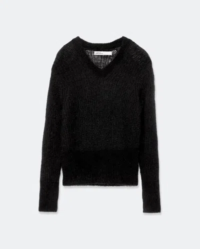 Allsaints Womens Mabel V-neck Knitted Jumper Black Xs