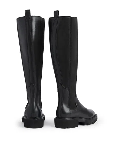Allsaints Monica Knee High Leather Boots In Black