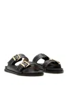 Allsaints Magda Studded Leather Sandals In Black