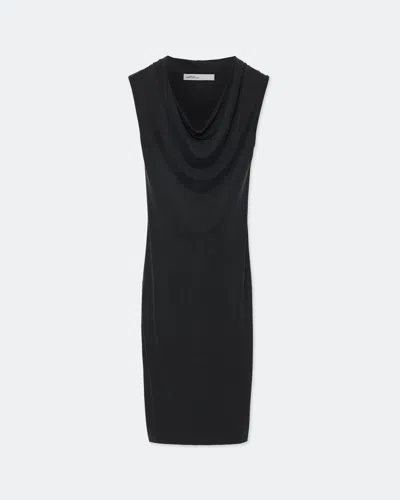 Allsaints Women's Malina Cupro Midi Dress In Black