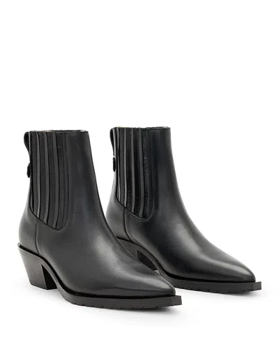 Allsaints Women's Marcie Chelsea Leather Ankle Boots In Black